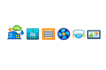 Smart Building Technology Icons Set