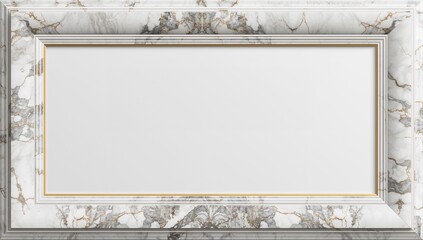Elegant White Marble Frame with Gold Trim for Stylish Decor