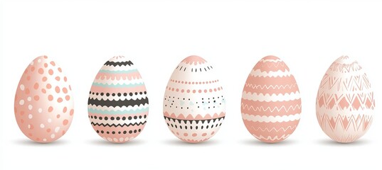 Unique Artistic Easter Eggs with Vintage Patterns and Pastel Colors for Spring Celebration