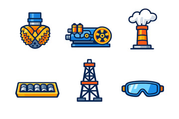 Set of Industrial and Safety Icons