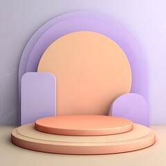 Isolated round globe and mirror vector illustration with shadow on a white empty plate near a red medical pill and pink beauty powder object