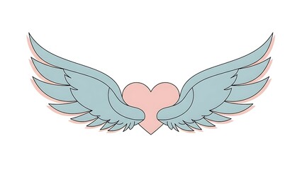 Obraz premium Heart with wings symbolizing love and freedom