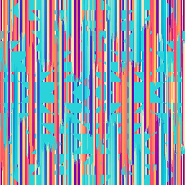 Ikat, Adras seamless ethnic pattern. Uzbekistan, Tajikistan, Boho, Asia. Vector Illustration for greeting cards, printing for textile design, wallpaper, surface