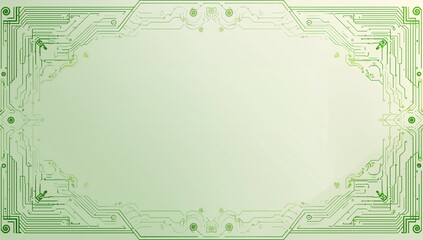Obraz premium Green Circuit Board Frame Design for Technology Background or Banner