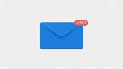 Blue envelope with unread message notification symbol