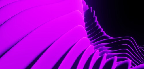Abstract dark background curved pattern in design 3d render