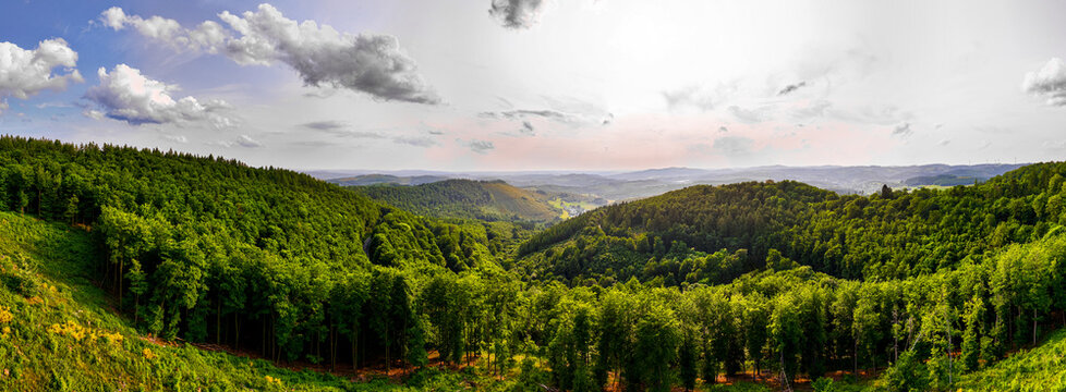 the forests and nature of the german rothaargebirge panorama