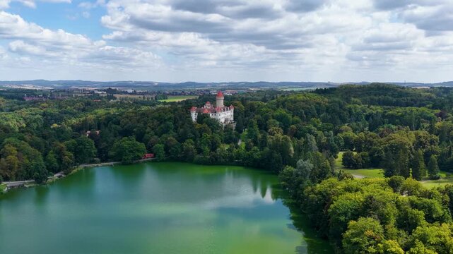 Magnificent Konopiste castle sits in Beneov, Central Bohemian, Czech Republic, Explore the stunning architecture of the Konopiste castle in Beneov, Central Bohemian, Czech Republic.