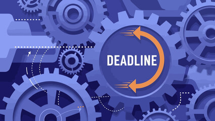 Industrial gears mechanism with deadline notification in a mechanical setting