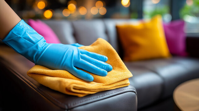 Professional cleaning service washing dirty, sofa couch specialized, furniture maintenance display, upholstery care moment, commercial cleaning activity, with copy space