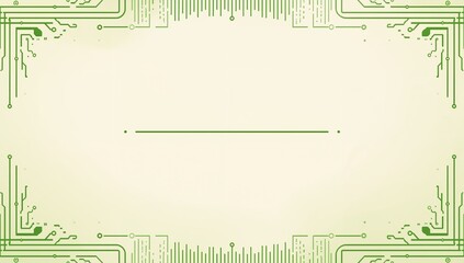 Green Circuit Board Design with Blank Space for Technology Background