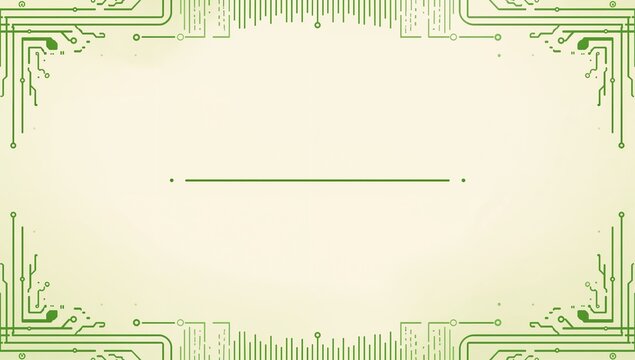Green Circuit Board Design with Blank Space for Technology Background