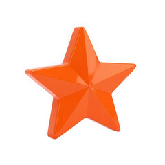 Obraz premium 3d rendered orange star with geometric facets and glossy finish