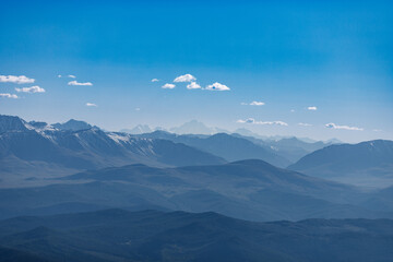 Majestic Altay mountain range under clear blue sky