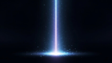 Ethereal beam of light piercing the cosmic darkness