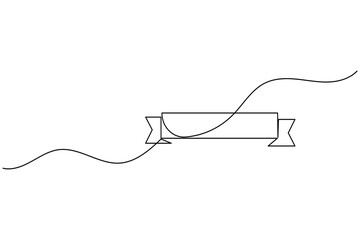 Obraz premium Minimalist wavy line banner illustration with copy space