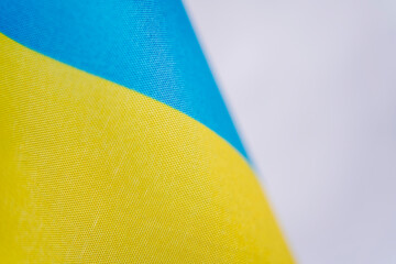 Close Up Blue And Yellow Flag Fabric