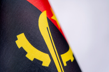 Close Up Angola National Flag Emblem Texture