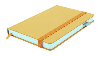 Orange Notebook with Elastic Band and Ribbon Bookmark