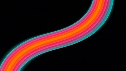 Vibrant neon curve on black background