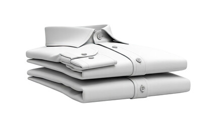 Stack of neatly folded white dress shirts