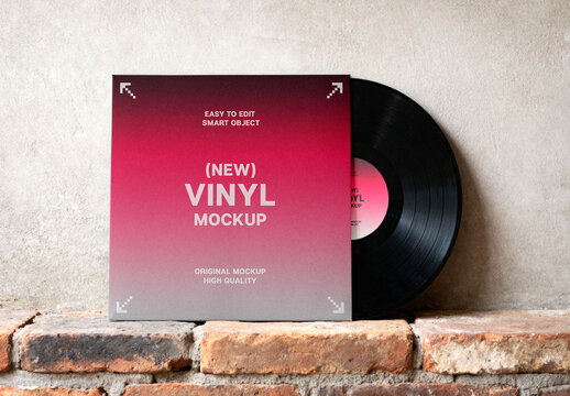 Vinyl Disc & Sleeve Mockup