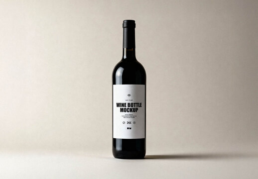Isolated Wine Bottle Mockup