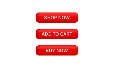 shop buy now add to cart buttons in vector 3d icon style