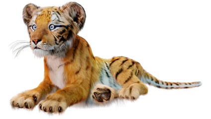 3D Rendering Tiger Cub on White © photosvac