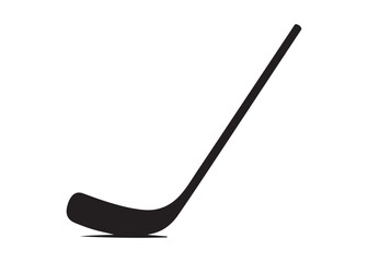 hockey stick logo silhouette and puck vector, hockey stick logo icon silhouette, ice hockey player silhouette vector, vector of black silhouette of hockey stick puck vector on white background