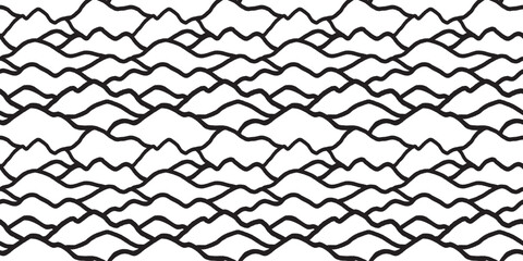 Seamless Handdrawn Mountain Pattern with Natural Calm Style
手描き風の山並みが織りなすシームレス自然パターン