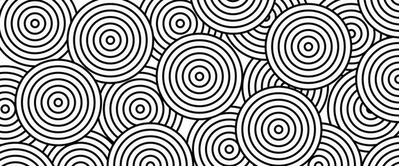 Abstract gold circle lines on dark background. Geometric stripe line art design.