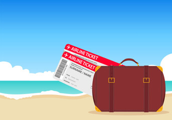 Seaside vacation, seaside. Beach vacation concept, ocean trip. Vector, designer illustration, web banner. Vector.