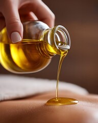 Massage therapist pouring oil on lady back, young woman enjoying spa, relaxed and happy, getting massage, concept of real estate future, living with wife, giving facial, couple running, jogging,