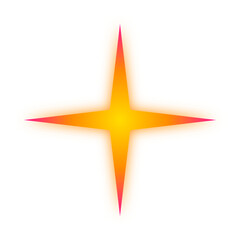 Obraz premium Four Point Orange Glow Star Burst Isolated Element