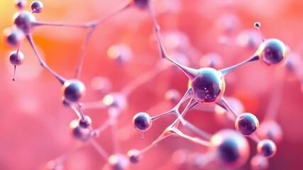 Abstract molecular structure with connections against a gradient background