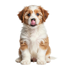Fototapeta premium Playful puppy isolated on transparent background