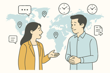 Fototapeta premium global business communication and logistics strategy