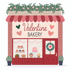 Valentine's Day special bakery decoration. 