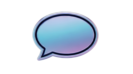 3D Holographic Speech Bubble Icon