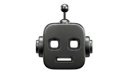 Black stylized robot head