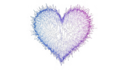 Abstract heart shapes isolated on transparent background