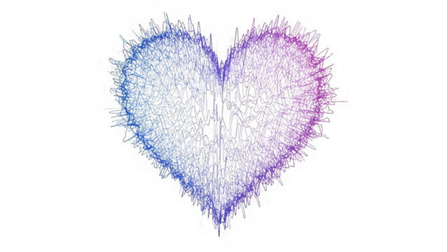 Abstract heart shapes isolated on transparent background - Powered by Adobe
