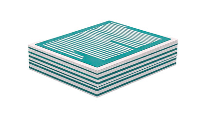 Stack of Cards with Teal and White Striped Design