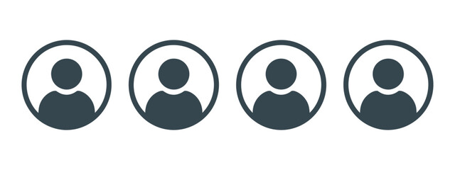 User Avatar Icon minimalist grey profile illustration for website, app, UI UX, account placeholder, and contact identification on white background.