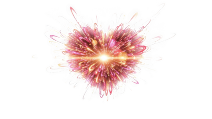 Explosive burst of light isolated on transparent background