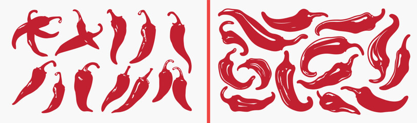 Red Chili Pepper Abstract, Hot Spicy Food Illustration, Swirl Liquid Drawing, Red Color Pattern, Pepper Vegetable Art, Spice Ingredient Design, Abstract Food Collection

