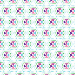 geometric hexagon pattern with internal lettering featuring mis of colors teal,magenta,purple and green.Perfect for home decor,textiles print,fabric for clothing,bedding,wallpaper,wrapping paper,craft © Designer