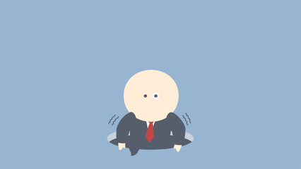 ビジネスイメージイラスト_穴を飛び越えるビジネスマン