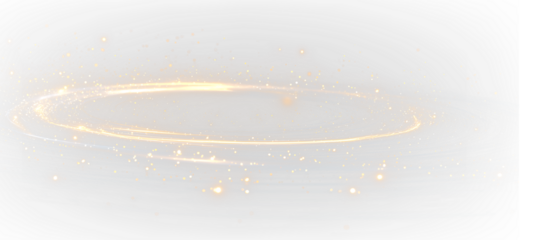 Abstract Golden Line Light Ring PNG Elegant Glowing Overlay Design